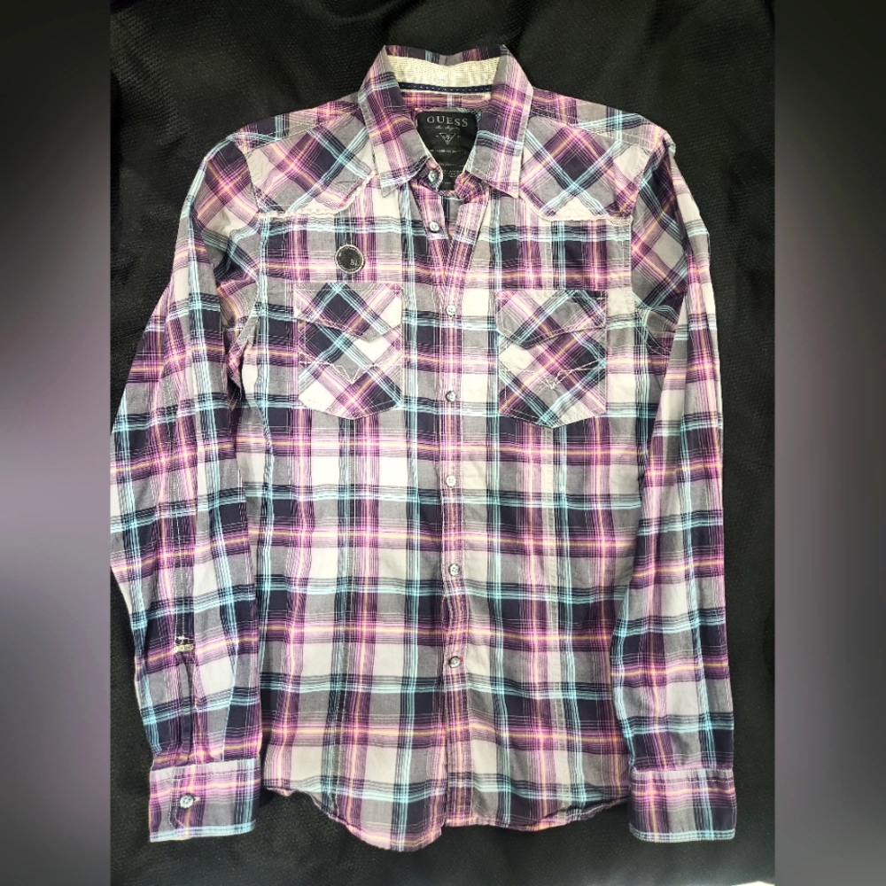 Guess long sleeve small multi color